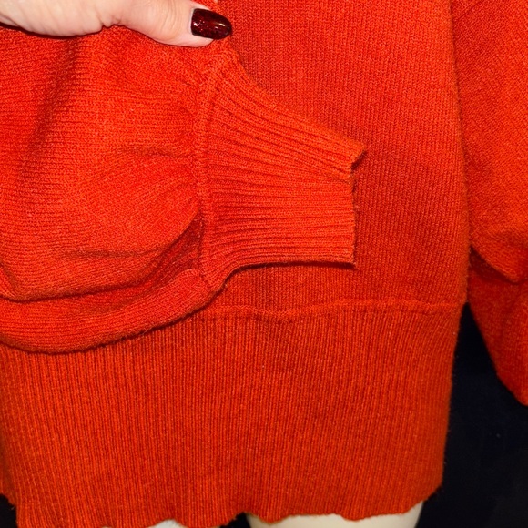 Moth by Anthropologie burnt orange Cabin balloon sleeved sweater. Sz large. - Picture 6 of 14